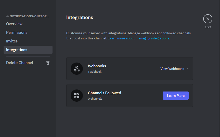 navigate section integrations